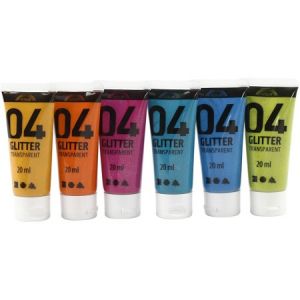 Image de A-color Assortiment de Peinture Acrylique Paillet&eacute;e - 6 x 20 ml