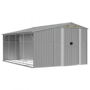 VidaXL Abri de jardin gris 277x365,5x179 cm acier galvanisé