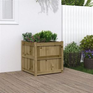 Jardinière d'extérieur 60x60x60 cm bois de pin imprégné vidaXL115184 - Brun