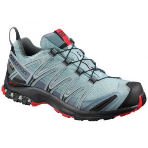 Salomon Homme XA Pro 3D GTX, Chaussures de Trail Running, Imperméable, Turquoise/Rouge (Lead/Black/Barbados Cherry), Pointure: 41 1/3