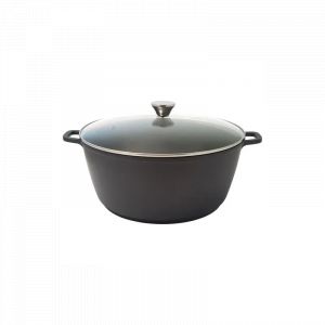Baumalu Mijoteuse haute 32 cm + couvercle verre - 10 Lt - fonte aluminium CERAMIQUE