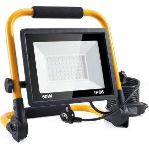 50W Projecteur LED, 5000LM Super Brillant Projecteur LED Ext&eacute;rieur IP66 Etanche, &Eacute;clairage de S&eacute;curit&eacute; Ext&eacute;rieur pour Terrains, Rechercher, Terrace