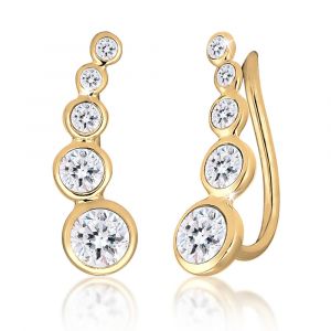 Elli Boucles d'Oreilles Femmes Earcuff Geo avec cristaux en argent sterling 925