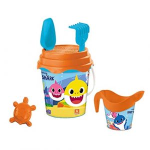 Mondo Jeu de plage Seau Garni O 17 et Arrosoir Baby Shark