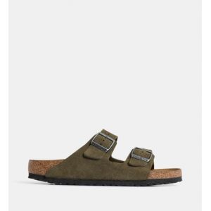 Birkenstock Mules plates Arizona 2 cuir suède Vert - Couleur Vert - Taille 41