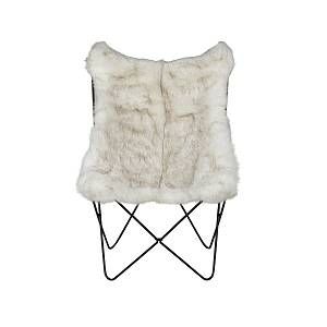 Image de Zago Grenier Alpin Fauteuil Butterfly Fausse Fourrure Blanche - Grenier Alpin