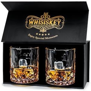 Set de verres à whisky Whisiskey- 2 verres tumbler (2x 320 ml) - Set cadeau whisky - Set d'accessoires whisky - Cadeaux pour hommes