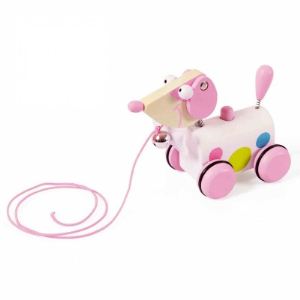 Image de Scratch Jouet à tirer : Chien Ella rose