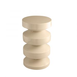 DRAWER Table d'appoint ronde en aluminium ø30cm - Blanc ivoire