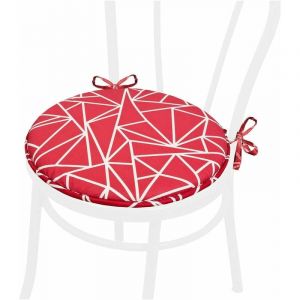 Emmevi Mv S.p.a. - Coussin pour Chaise Rond Doux Universel Lacets de fixation Lavable Housses de Chaise Abstrait Moderne - Rouge