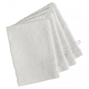 Lot de 4 gants de toilette coton 600 gm² TERTIO - blanc