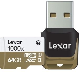 Lexar LSDMI64GCBEU1000R - Carte mémoire microSDHC 64 Go UHS-II avec lecteur USB 3.0
