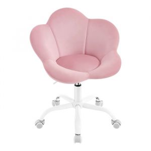Woltu - Chaise Bureau Enfant Fauteuil Ergonomique, en Forme de P&eacute;tale, Hauteur R&eacute;glable, Rose Clair