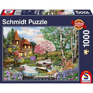 Image de Schmidt Puzzle 1000 pièces : Maison au bord du lac