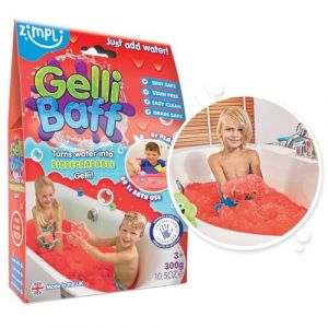 Zimpli Kids Gelli Baff Transforme magiquement l'eau en Une Substance gluante épaisse et colorée, 6881, Rouge, 1 Bain ou 4 utilisations