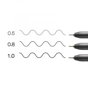 Copic Multiliner Set, Black, 3 Fineliner en différentes épaisseurs de trait, Stylos à dessin avec une pointe fine et encre pigmentée résistante à l'eau
