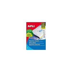 APLI 1213 &Eacute;tiquettes blanches permanentes 97,0 x 42,4 mm 25 feuilles