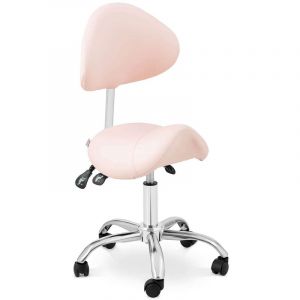 Physa - Chaise selle de cheval Siège selle avec dossier Rose, argenté Hauteur réglable - Rose, Argent