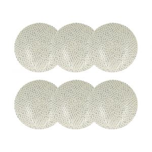 Novastyl Lot de 6 assiettes creuses à motif en porcelaine 21cm