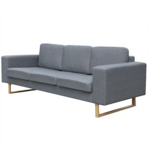 Image de VidaXL Canapé avec 3 places Tissu Gris clair