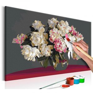 Artgeist Tableau à Peindre Soi-Même "Fleurs Blanches dans un Vase" 40x60cm