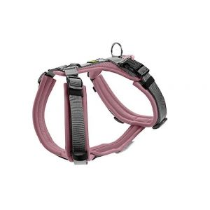 Hunter Harnais pour chien Maldon Up - Couleur : vieux rose/gris - Rembourrage doux et confortable - Hautement r&eacute;fl&eacute;chissant gr&acirc;ce &agrave; 3M Scotchlite - R&eacute;glable en 4 positions - Avec poign&eacute;e rembourr&eacute;e (&agrave;