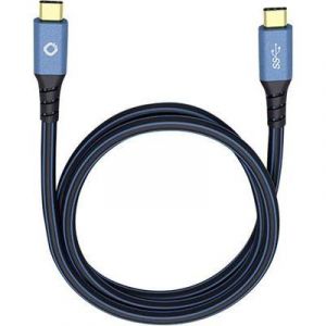 Oehlbach Câble USB-C mâle - USB-C mâle 3 m bleu con