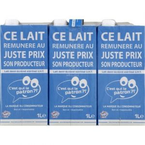 C'est qui le patron ?! Lait demi-&eacute;cr&eacute;m&eacute; UHT 6 x 1 Litre