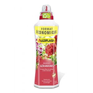 Image de Algoflash Engrais Géraniums et Fleurs de Balcon 1,3 L FORMAT ÉCONOMIQUE