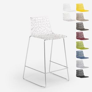 Grand Soleil Tabouret de bar design 62cm Mini Spider, Couleur: Transparent