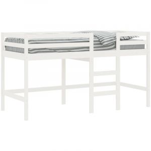 VidaXL Lit mezzanine enfants échelle blanc 90x200 cm bois pin massif 358420 - Blanc