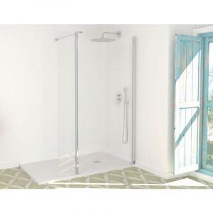 Sanycces Paroi de douche fixe avec aile pivotante New Lisboa - 90 cm