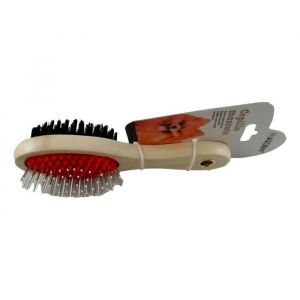 Brosse Double Face Animaux Poils de Chien Chat Toilettage Poil Dur Métal