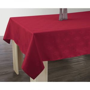 Le Linge De Jules - Nappe Anti-taches Damassée Rouge - Carrée 150 x 150 cm