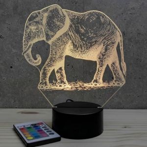 Image de Lampe de chevet veilleuse Éléphant avec télécommande - Cadeau anniversaire surprise Collection Déco