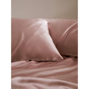 Taie d?Oreiller Simple Enveloppée En Soie Rose poudrée