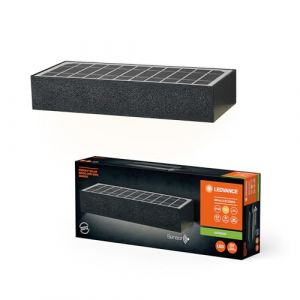Ledvance ENDURA STYBRICKLUME, lumière solaire, 6W, 850lm, gris foncé, éclairage indirect, détecteur de mouvement, de lumière du jour, classe de protection IP65, 3 000K, couleur de lumière blanc chaud