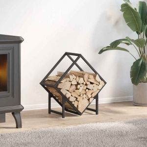 VidaXL Portant de Bois Chauffage Noir 50x25x50 cm, Support à bûches de cheminée, Support à bûches, Support à bûches, Stockage de bûches d'intérieur
