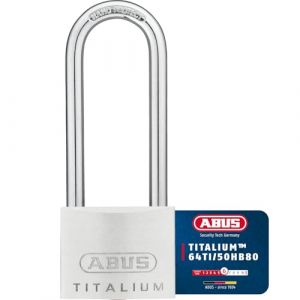 Abus Titalium 64TI/50HB80 à anse haute - Cadenas de cave avec corps de serrure en aluminium spécial - anse en acier trempé - niveau de sécurité 6