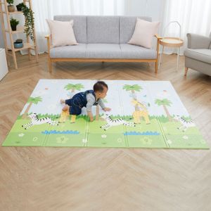 Fantasy Fields Tapis de jeu d'éveil pliable pour enfant bébé double face 2 en 1 Sunny Safari Magic Garden PS-PM001