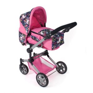 Image de Bayer Chic 2000 587-43 Jara Poussette pour poupée combinée 2 en 1 pour Enfants de 4 à 8 Ans Motif Licorne, Rose Marine