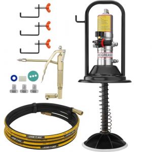 VEVOR Pompe à Graisse Pneumatique Rapport Pression 50:1 Pompe à Seau de Graisse Pneumatique Tuyau 4 m Pistolet à Graisse Pompe à Graisse Portable avec Bouchon du Fût et Tête de Pistolet à Graisse 360°