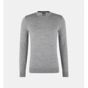 Galeries Lafayette Pull droit Teriron maille laine m&eacute;rinos Gris