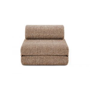 Fauteuil convertible et modulable 1 place en tweed marron