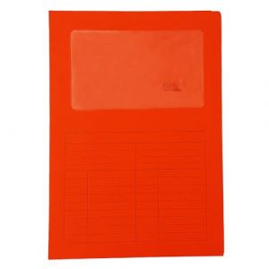Blasetti Porte-documents avec fenêtre - SINTEX ROUGE classeur de documents pour bureau, format A4, lot de 50 pièces, papier coloré 120 g, ouvert sur deux côtés