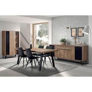 Ensemble S&eacute;jour Complet avec Table 200cm Pi&egrave;tement M&eacute;tal A - CARSON - ALTOBUY