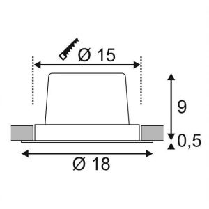 SLV Spot LED encastrable LED int&eacute;gr&eacute;e New Tria 1 Set 114270 blanc chaud 25 W noir (mat)