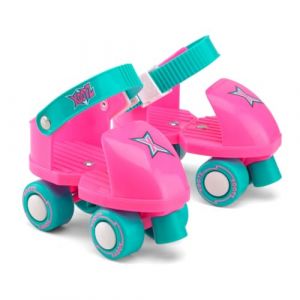 Xootz Patins à roulettes pour débutants pour Enfants, garçons et Filles, Rose, Taille Unique, Patins sûrs et Stables à partir de 3 Ans, Base de Pied réglable, avec Bouchon de Frein