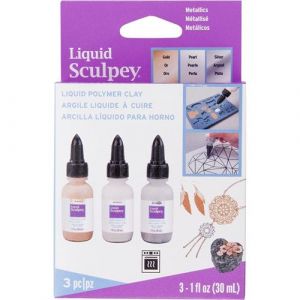 Polyform Sculpey Liquid Metallics 3/Pkg-Pearl, Silver, Gold