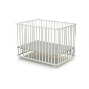 Image de Formula Baby Parc pliant en bois Blanc - 70 x 100 cm